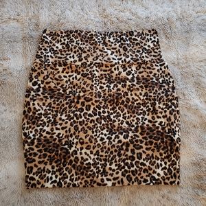 Leopard Print Mini Pencil Skirt